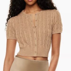 Aritzia new with tags cardigan in gold camel.